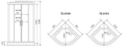 Timo eco TE-0709 душевая кабина (90*90*215), шт