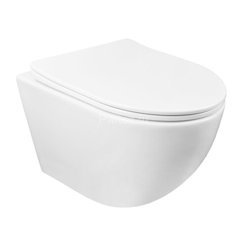 Унитаз подвесной Azario Fora 520х350х370 безободковый с сидением микролифт (AZ-0067)