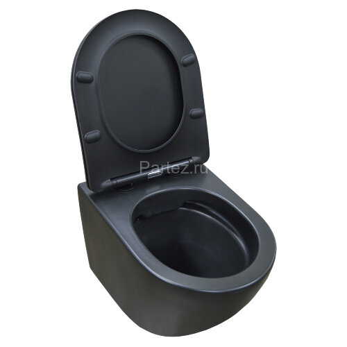 Сет AZARIO инсталляция + Унитаз подвесной Gloria с быстросъемным сиденьем микролифт, черный матовый 