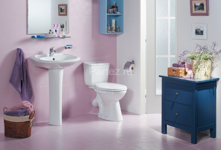 Унитаз-компакт Santek "Бриз" эконом 1-режим, с сиденьем, белый (1.WH20.2.569)