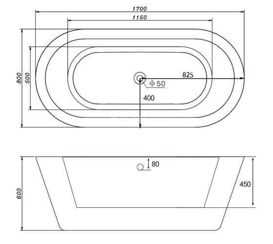 Акриловая ванна ABBER AB9213