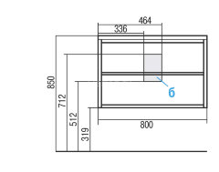 Тумба под раковину AQUATON РИМИНИ 80 подвесная, белая (1A226701RN010)