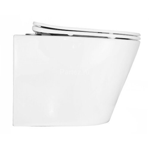 Унитаз подвесной Azario Teramo 480х365х360 безободковый, в комплекте с сидением микролифт, белый (AZ