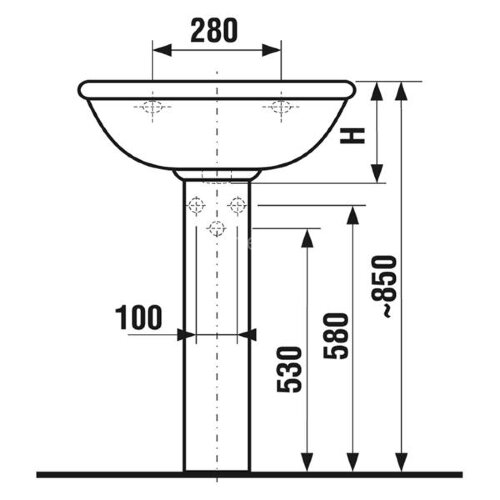 Пьедестал для раковины Jika Lyra белый (8.1927.0.000.000.9 )