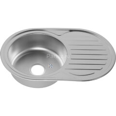 Мойка 7750 U MELANA 0,6/160 ДЕКОР врезная овальная с сифоном (180D tb *15)