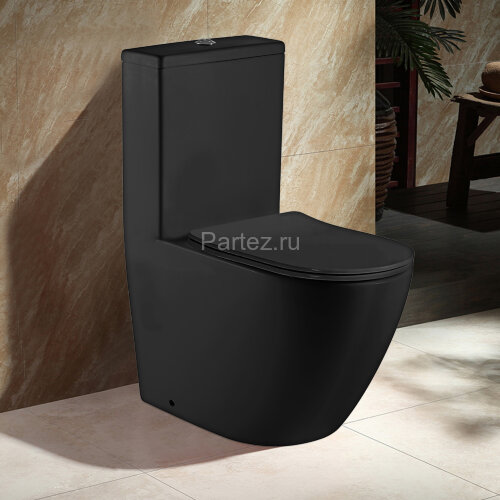 Унитаз-моноблок AZARIO MORANO 680x370х830 напольный, безободковый в комплекте с сиденьем микролифт, 