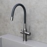 Смеситель Lemark Expert LM5083GMN-Black для кухни c гибким изливом, с подключением к фильтру с питье