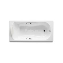 Ванна чугунная Roca HAITI 150х80, противоскользящее покрытие, отверстия для ручек