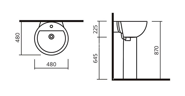 Раковина Sanita Luxe Art Luxe 48, белая (ARTSLWB01)