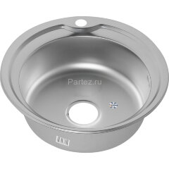 Мойка 510 MELANA 0,6/170 МАТОВАЯ в ИУ врезная круглая с сифоном (018M ti *12)