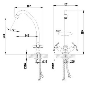 Смеситель Lemark Partner LM6544C для кухни