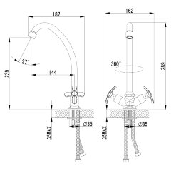 Смеситель Lemark Partner LM6544C для кухни