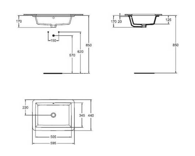 Раковина Ideal Standard Strada 59 см., белая (K077901)