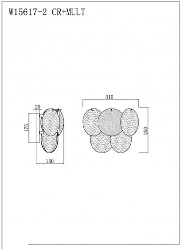 Бра iLamp W15617-2 CR+MULT