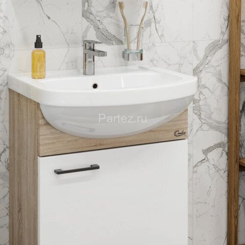 Тумба под раковину Onika Эко 52 напольная, правая, Black дуб сонома (105208)