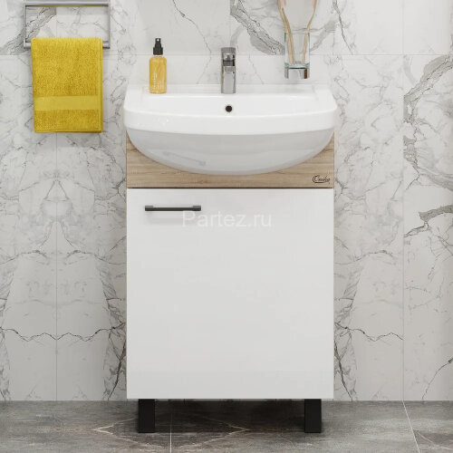 Тумба под раковину Onika Эко 52 напольная, правая, Black дуб сонома (105208)