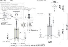 Подвесная люстра Crystal Lux AURELIO SP6 GOLD+CHROME/TRANSPARENT