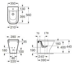 Биде напольное Roca GAP (7.3574.7.400.0)