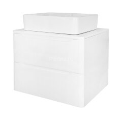 Тумба Azario LOTOS 60/2 600х460х500 подвесная, без раковины, белый глянцевый (CS00084142)