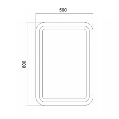 Зеркало Стиль 500х800 с сенсорным выключателем, на подложке (CS00080496)