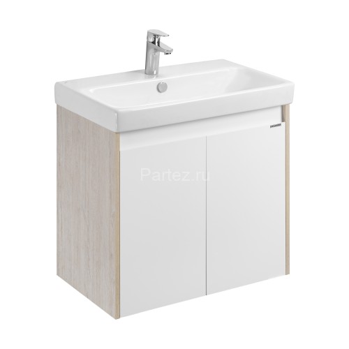 Тумба под раковину AQUATON Сканди 70 Doors универсальная, Белый/Дуб Верона (1A278901SDB20)
