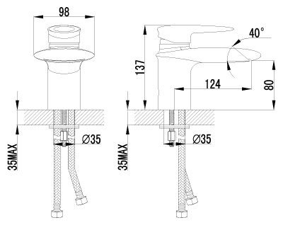 Смеситель Lemark Status LM4446C для раковины с каскадным изливом