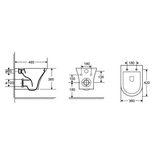 Сет LORANTO Инсталляция + унитаз Azario FRETTA ROUND подвесной, безободковый, с быстросъемным сидень