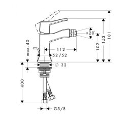 31275000 Metris Classic Смеситель для биде, однорычажный