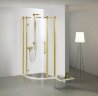 Душевое ограждение Azario ONTARIO 900х900х2000 L без поддона, прозрачное стекло 8 мм, цвет профиля золото (AZ-NBB2231-L 900 GOLD)