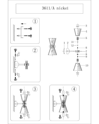 Бра Newport 3611/A nickel