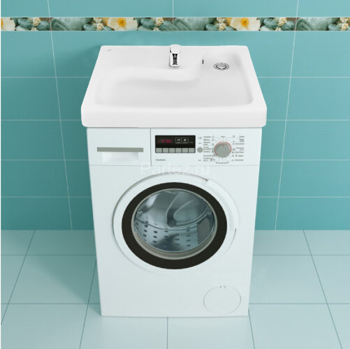 Раковина Santek Клио-50 580х515х140 над стиральной машиной с кроншейнами (1.WH50.1.770)