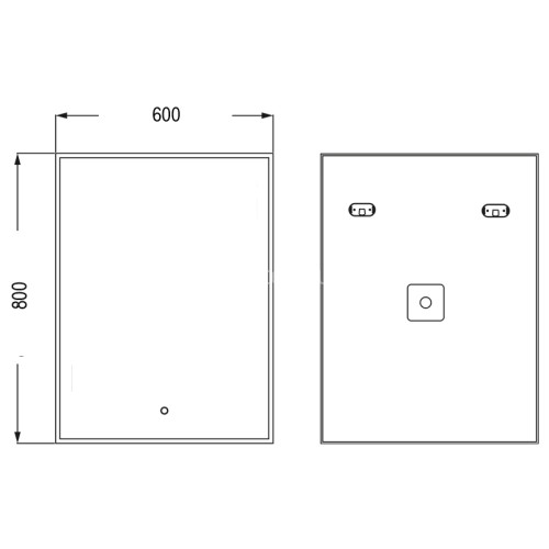 Зеркало AZARIO Алмина 600х800 c подсветкой и диммером, сенсорный выключатель (ФР-1541)