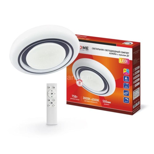 Светильник светодиодный COMFORT AURORA 75Вт 230В 3000-6500К 6000лм 500х70мм с пультом ДУ IN HOME 469