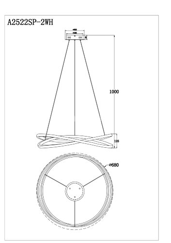 Подвесная люстра Arte Lamp A2522SP-2WH