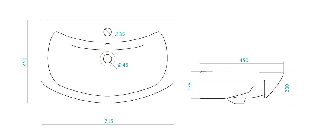 Раковина Santek "Балтика-70", белая (1.WH20.7.776)