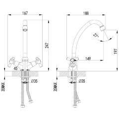 Смеситель Lemark Contour LM7404C для кухни