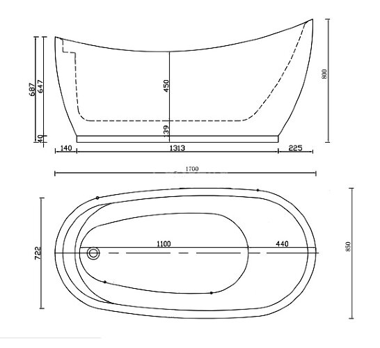 Акриловая ванна Gemy G9214