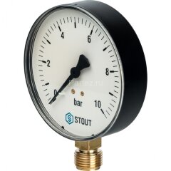 Манометр рад. D80 мм 10 бар 1/2&quot; STOUT