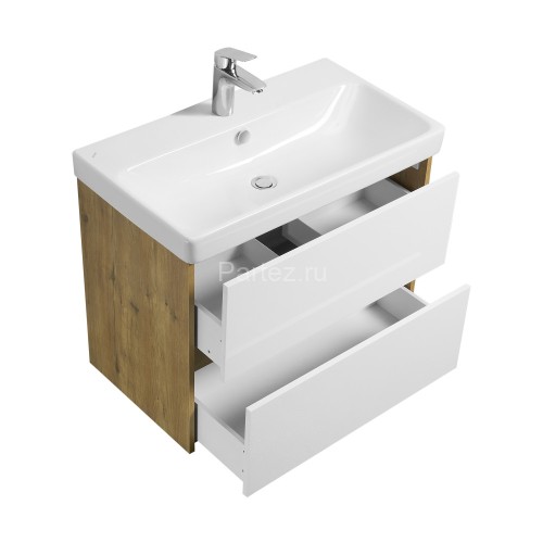 Тумба под раковину AQUATON Сканди 80 белый, дуб рустикальный (1A283001SDZ90)