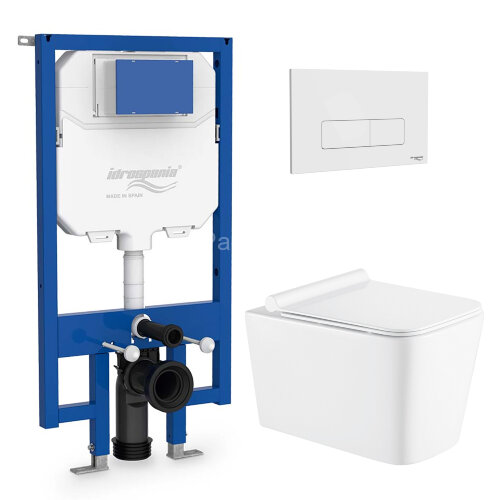 СЕТ: Инсталляция IDROSPANIA MENORCA +подвесной унитаз Azario Mona с сиденьем микролифт + клавиша And