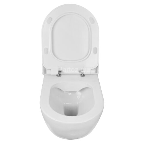 Унитаз подвесной Seramiksan Ocean plus 360х520х350 безободковый, с тонким сиденьем микролифт, белый