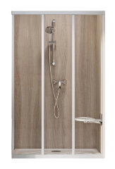 Душевая дверь Ravak Supernova раздвижная 111х188, толщина полотна 3мм универсальная, цвет профиля белый