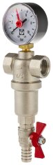 Фильтр промывной с манометром и сливным краном 1/2" VALTEC