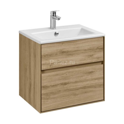 Тумба под раковину Aquaton Либерти 60, 2 ящика, дуб эльвезия (1A279401LYC70)