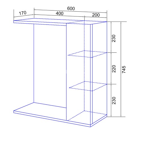 Зеркало-шкаф Loranto Karina 60 600х745х170 подвесной, с подсветкой, правосторонний, белый (CS0008650