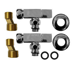 Соединение угловое с квадратным вентилем для полотенцесушителей Azario гайка-штуцер 3/4&quot;х1/2&quot;, хром 