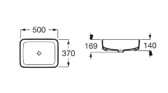 Z INSPIRA SQUARE Раковина накладная 500х370х140 мм, квадратная