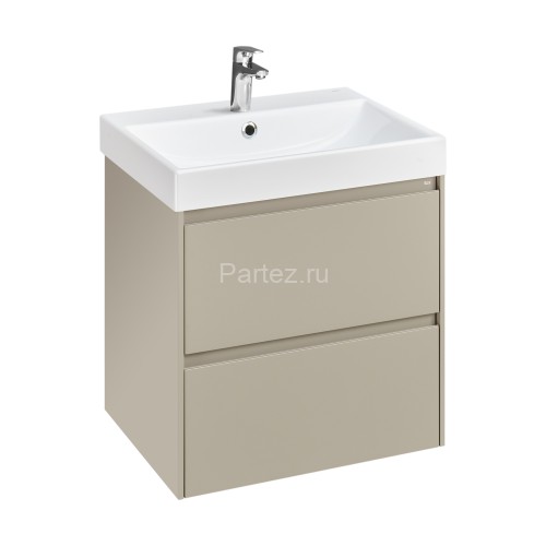 Тумба под раковину Roca Ona 600 подвесная, 2 ящика, бежево-серый матовый (A857613510)