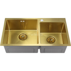 Мойка 7843 MELANA ProfLine 3,0/220 САТИН ЗОЛОТО 2-я чаша, врезная прямоугольная S7843HG
