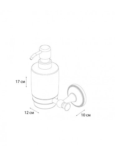 Дозатор для жидкого мыла Fixsen Alfa, керамика, античная латунь (GR-9512)